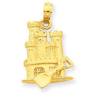 3-D Sandcastle with Shovel Pendant (JC-841)