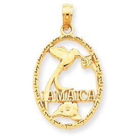 Jamaica with Bird & Flowers Pendant (JC-871)