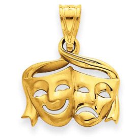 Satin Polished Comedy Tragedy Open Back Charm (JC-936)