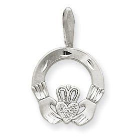 Diamond Cut Satin Finish Claddagh Charm (JC-948)