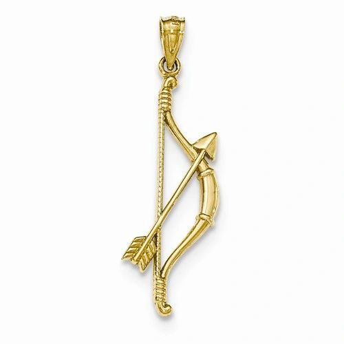 Polished & Textured Bow & Arrow Pendant (JC-1073)