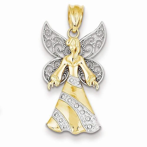 Rhodium Angel Pendant