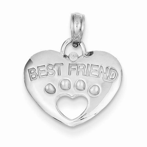 Best Friend On Heart with Cut-Out Paw Pendant