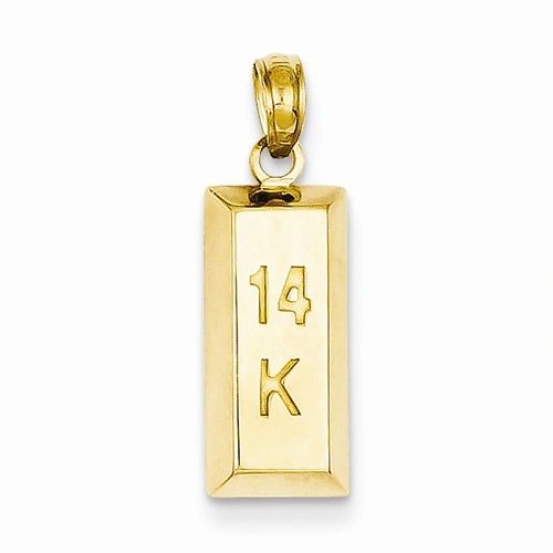 3-D "14k" Bar Pendant (JC-1097)