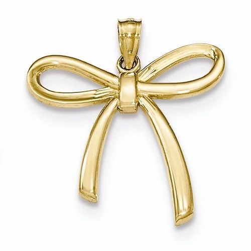 Polished Ribbon Bow Pendant