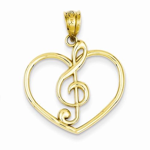 Treble Clef In Heart Charm (JC-1107)