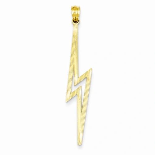 Polished Diamond Cut Lightning Bolt Pendant (JC-1106)