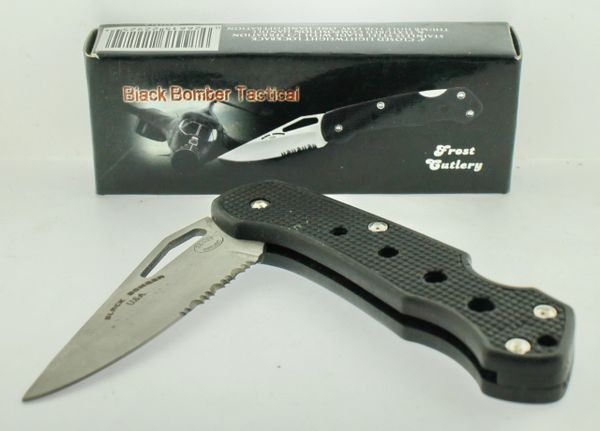 Frost Cutlery Black Bomber Tactical 16-100B Knife