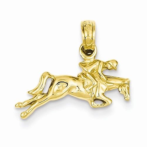 Jockey On Jumping Horse Pendant (JC-1087)