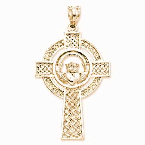 Celtic Claddagh Cross Pendant (JC-1105)