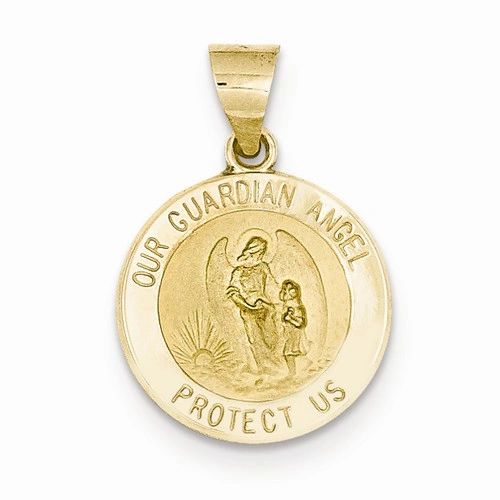 Polished And Satin Our Guardian Angel Medal Pendant (JC-1078)