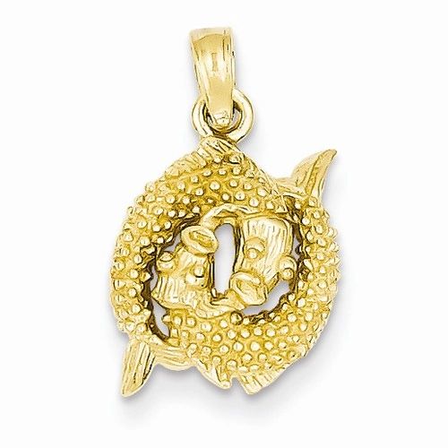 3-D Pisces Zodiac Pendant