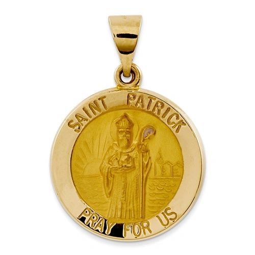 Polished And Satin St. Patrick Medal Pendant (JC-1119)