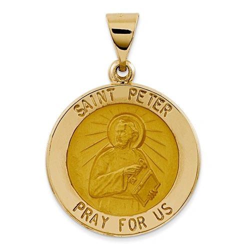 Polished And Satin St. Peter Medal Pendant (JC-1169)