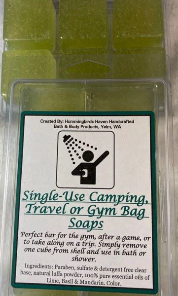 Single Use Camping, Travel or Gym Bag Soaps