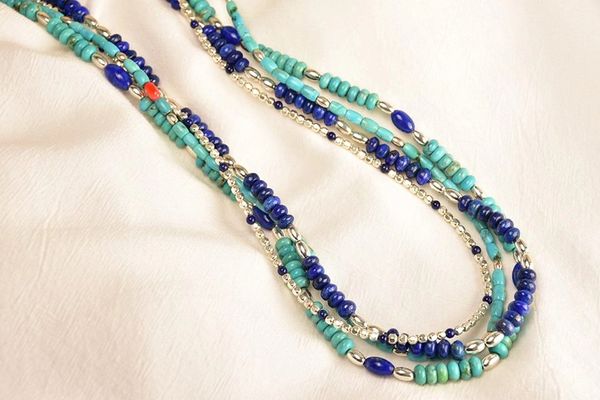 Teal and Purple Necklace with Pearls – Completely Kentucky
