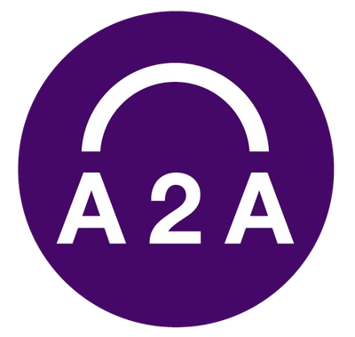 Logo
Purple circle with the following characters in white:
A2A with an arch above.