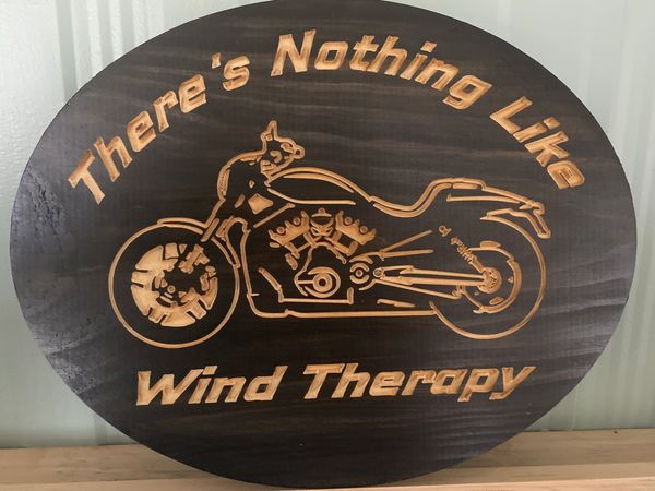 Custom Carved 11x14 Oval Wind Therapy Plaque