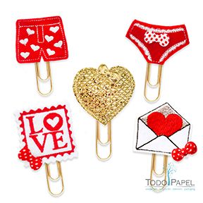 Quirky Hot Date Valentines Paper Clip Collection 5 Fun Designs Todo Papel Color Paper Doilies And Planner Accessories