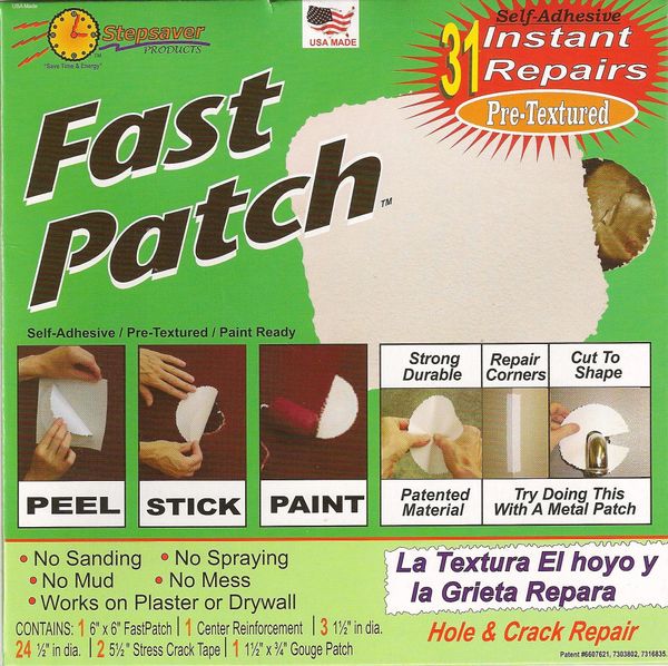 SelfAdhesive Fast Patch PreTextured wall patch kit