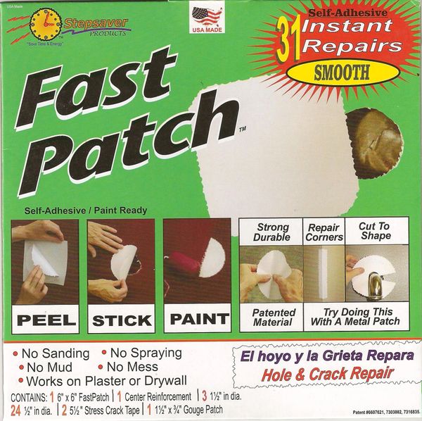 Self Adhesive Fast Patch Smooth 31 Repair Wall Patch Kit Patented Usa