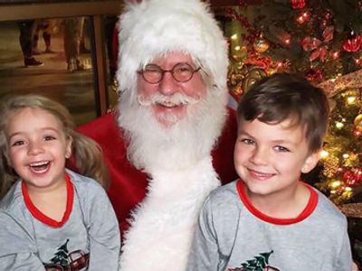 Coralie and Jack with Santa