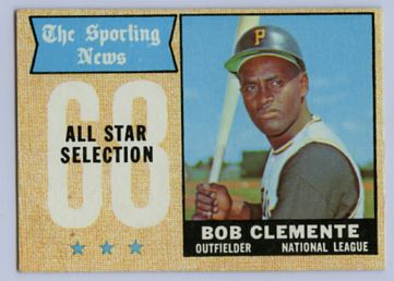 10. 1968 BOB CLEMENTE TOPPS BASEBALL ALL STAR CARD