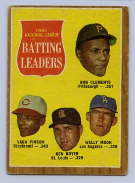 33. 1962 TOPPS BASEBALL CARD #52 - CLEMENTE