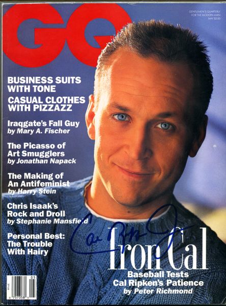 Cal Ripken, Baltimore Orioles signed GQ magazine