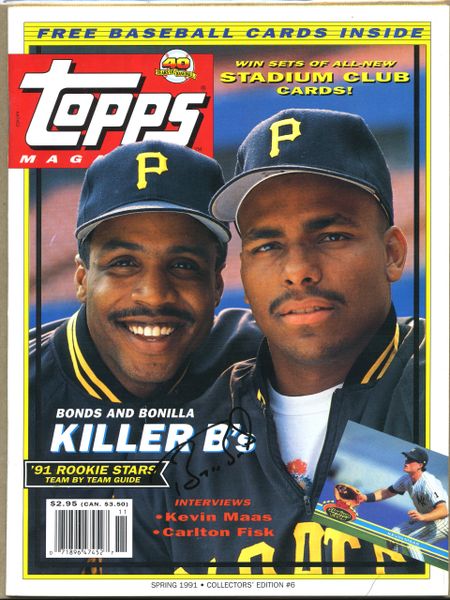 Barry Bonds, Pittsburgh Pirates signed Topps magazine