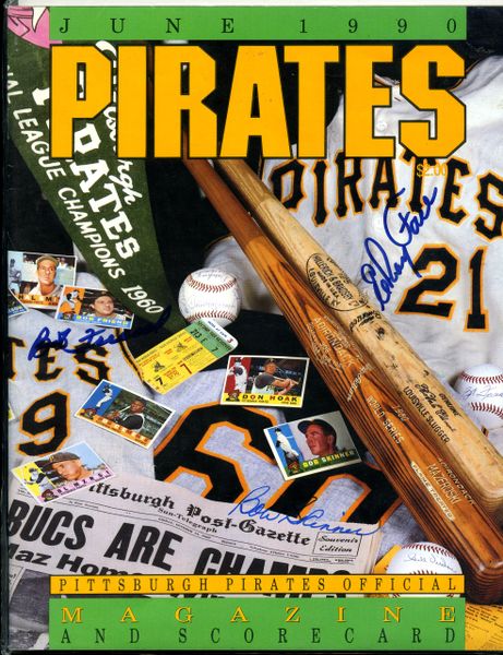 Bob Friend, Bob Skinner, Elroy Face signed Pittsburgh Pirates program