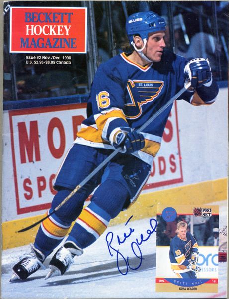 Brett Hull, St. Louis Blues signed Beckett hockey price guide