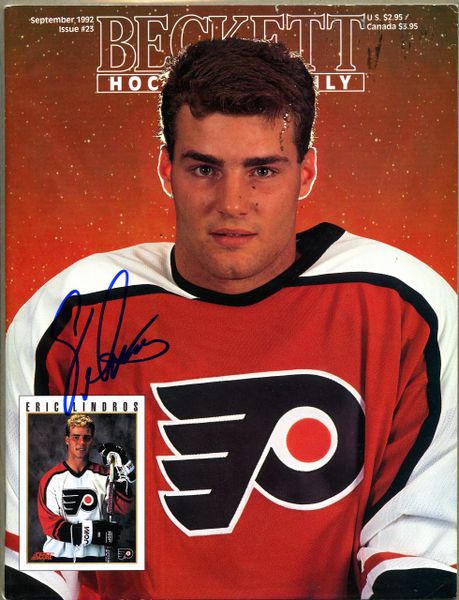 Eric Lindros, Phila. Flyers signed Beckett hockey price guide