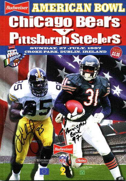 Greg Lloyd, Pittsburgh Steelers signed 1997 American Bowl program