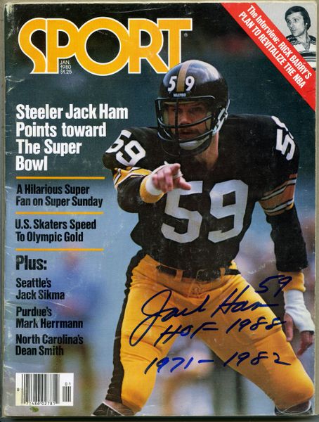 Autographed JACK HAM HOF 88 8X10 Pittsburgh Steelers Photo - Main Line  Autographs