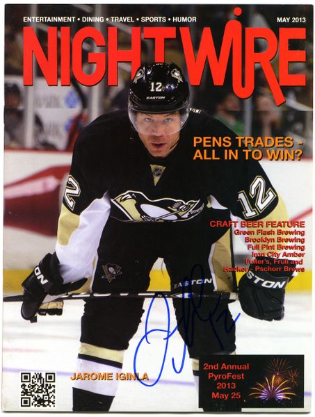 Jarome Iginla, Pittsburgh Penguins signed Nightwire magazine
