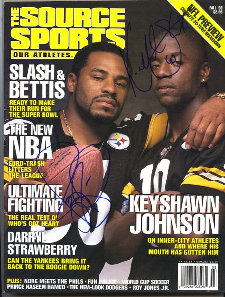 Jerome Bettis & Kordell Stewart, Steelers signed The Source Sports magazine