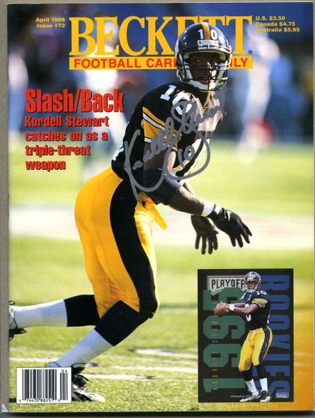 Kordell Stewart Signed Slash Inscription Pittsburgh Steelers Speed