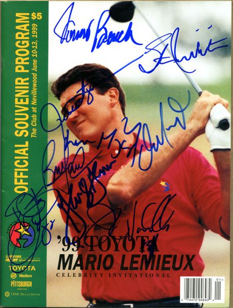 Mario Lemieux Invitational signed Program, 9 signatures