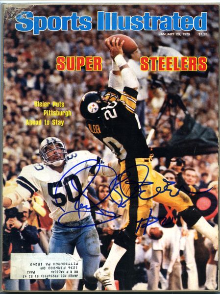 Rocky Bleier Autographed Pittsburgh Steelers Jersey Inscribed 4x SB Champs