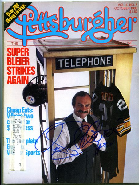 Rocky Bleier Signed Framed Pittsburgh Steelers Magazine Page BAS