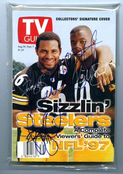 Jerome Bettis & Kordell Stewart, Steelers signed 1997 TV Guide  Pittsburgh  Sports Gallery Mr Bills Sports Collectible Memorabilia