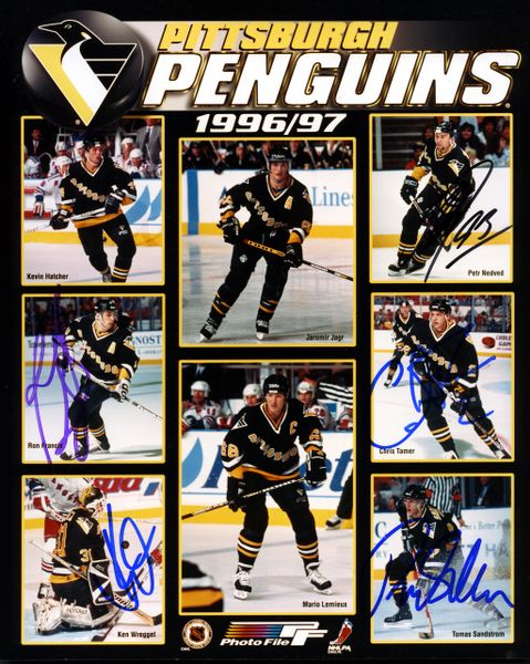 1996-97 Pittsburgh Penguins signed 8x10 photo