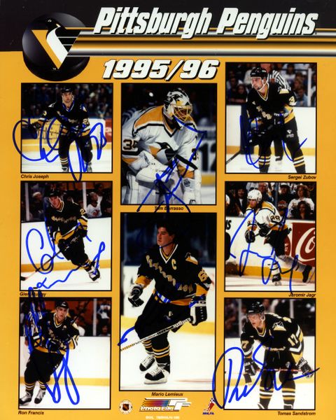 1995-96 Pittsburgh Penguins signed 8x10 photo