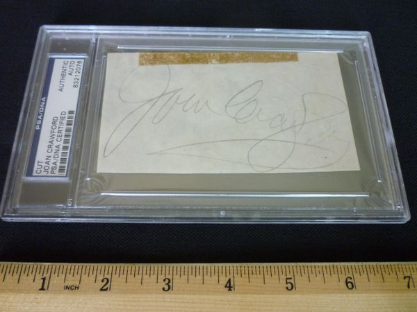 Joan Crawford cut signature - PSA/DNA authenticated