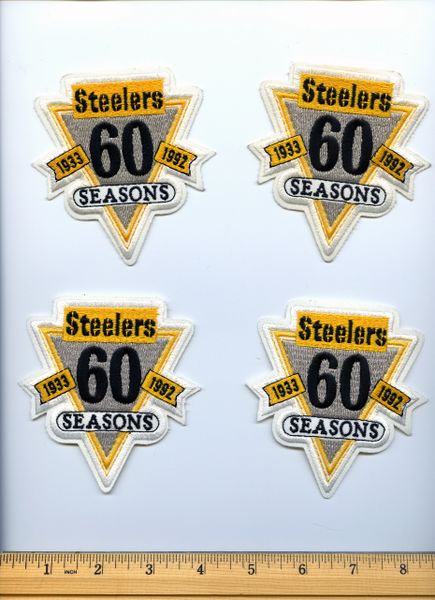 1970's Pittsburgh Steelers - Super Bowl 9-10-13-14 - Tickets & Patches  Display