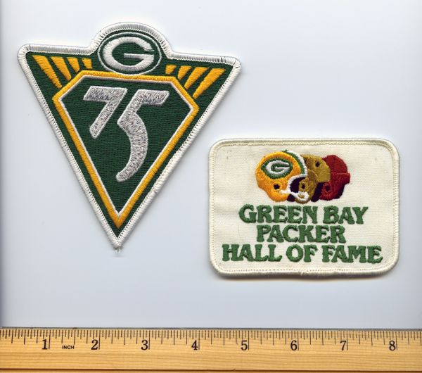 (2) Green Bay Packers patches - 75yr anniv. & HOF