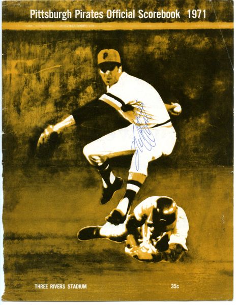 Roberto Clemente original autograph - 1971 Pittsburgh Pirates Scorebook (cover only)