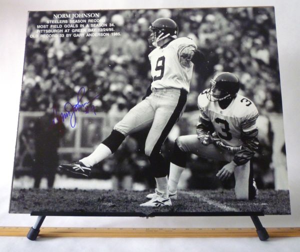 Norm Johnson, Pittsburgh Steelers signed 16x20 photo