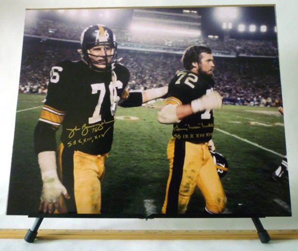 John Banaszak & Gerry Mullins, Pittsburgh Steelers signed 16x20 photo